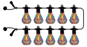 LED reťaz Marcus, číra, rozširujúca sada. 10-pl. žiarovky., Biela / opálová, Plast