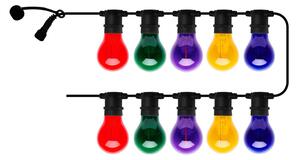 LED reťaz Tobias, štartovacia sada, viacfarebná, 10-pl. žiarovka, dĺžka 4,5 m, Viacfarebné, Plast