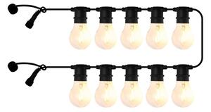 LED reťaz Tobias, predĺženie, číra, 10-pl. žiaroviek, dĺžka 4,5 m, Jasné / priehľadné, Plast
