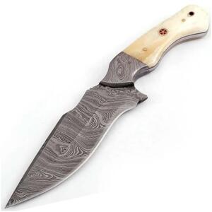 KnifeBoss lovecký damaškový nůž Drake Camel Bone