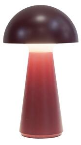 Stolová LED lampa na batériu Sam, bordová, plast, výška 28 cm, IP54, Červená, Plast, Škandinávsky, Stojacie svietidlo