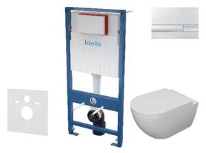 Kielle Genesis - Set predstenovej inštalácie, klozetu s doskou softclose a tlačidla Gemini I, chróm 30505SS16