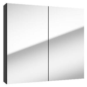 Kielle Vega - Zrkadlová skrinka, 80x73x15 cm, matná čierna 50118804