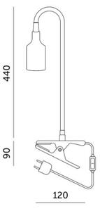 Flexibilná stolná lampa s klipom PLANTY 1xE27/30W/230V biela