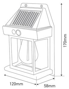 LED solárne nástenné svietidlo so senzorom LANTER LED/1W/3,7V IP44 biele