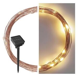 LED solárny reťazec LED/2,4W/1,2V 1xAA 15 m IP44 3000K 600 mAh