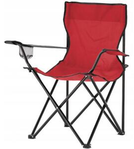 Turistická skladacia stolička červenej farby