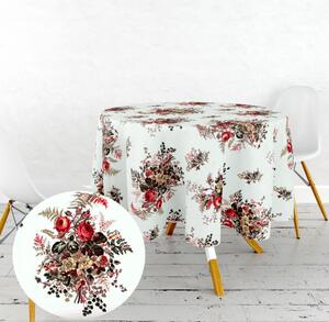 Ervi bavlnený obrus na stôl okrúhly - Ruže a papradie