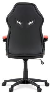 Herná stolička STRANGE –⁠ ekokoža, červená/čierna