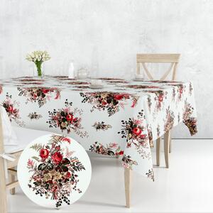 Ervi bavlnený obrus na stôl štvorcový - Ruže a papradie