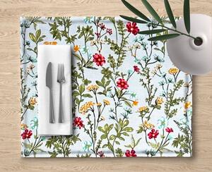 Ervi bavlnené prestierania na stôl - Poľné kvety na šedom