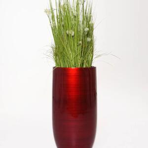 Luxusný kvetináč ASCONIA, sklolaminát, výška 80 cm, červeno-čierny lesk