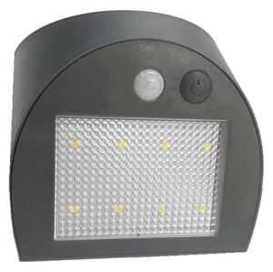 LED solárne nástenné svietidlo so senzorom LED/3W/3,7V 1200 mAh IP54 antracit