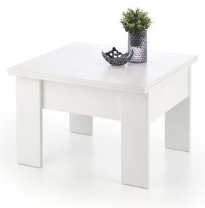 Rozkladacia konferenčný stolík SERAFIN –⁠ 80x80x53 (+80), drevo, biela