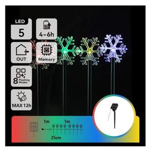 Aigostar - LED RGBY Solárne vianočné svietidlo LED/1,2 V/8 funkcií 1 m IP65 800 mAh vločky