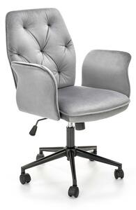 Kancelárska otočná stolička TULIP — látka, sivá