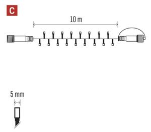 LED Vonkajšia vianočná reťaz 100xLED/10m IP44 zelená