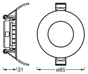 Osram - LED Podhľadové svietidlo SLIM LED/4,5W/230V 3000K