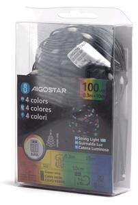 Aigostar-LED Vonkajšia vianočná reťaz 100xLED/8 funkcií 3xAA 10,3m IP44 multicolor