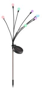 LED RGB Solárne svietidlo FIORINI 8xLED/1,2V 600 mAh IP44 čierna