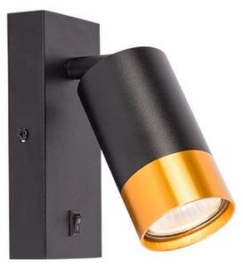 Illumaxx Nástenné bodové svietidlo 1xGU10/35W/230V čierna/zlatá OS0020 + záruka 3 roky zadarmo