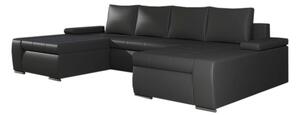 Rozkladacia sedacia súprava do U SAN MARINO, 365x90x195 cm, soft 011 black