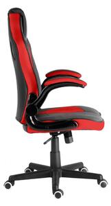 Herná stolička A-RACER Q14 –⁠ látka/PU koža, čierno-červená