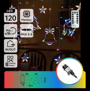 Aigostar - LED RGBY vonkajšia vianočná svetelná reťaz 120xLED/6W/230V/8 funkcií 3x0,6m IP44 + diaľkové ovládanie
