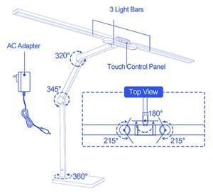 Brilagi-LED Stmievaná dotyková stolová lampa VARIO LED/24W/230V 3000-6500K biela