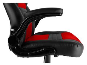 Herná stolička A-RACER Q19 –⁠ PU koža, čierna/červená