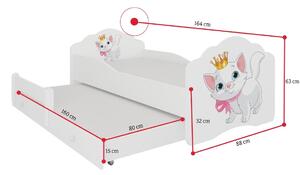 Detská posteľ FROSO II, 80x160, vzor c5, mačka