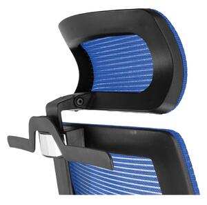 Kancelárska ergonomická stolička UNI — čierna / modrá, nosnosť 150 kg