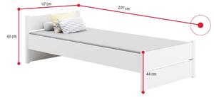 Detská posteľ MARCELO + matrac, 90x200, biela