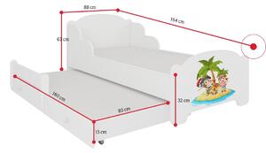 Detská posteľ JONAS II, 80x160, vzor a5, polícia
