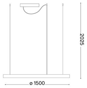 Ideal Lux - Závesný LED luster na lanku ORACLE SLIM LED/83W/230V 3000K pr. 150 cm zlatý
