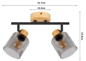 Brilagi - Bodové svietidlo HYGGE 2xE14/15W/230V drevené/dymové