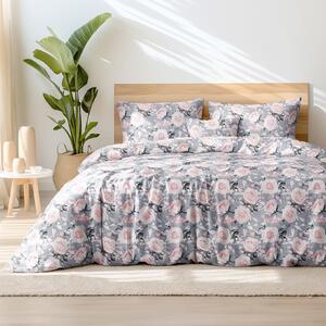 Goldea bavlnené posteľné obliečky - staroružové kvety 140 x 220 a 70 x 90 cm