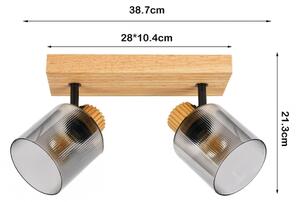 Brilagi - Bodové svietidlo HYGGE 2xE14/15W/230V drevo/dymové