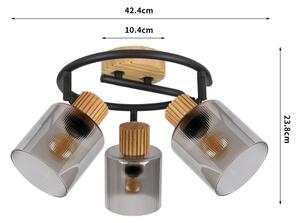 Brilagi - Bodové svietidlo HYGGE 3xE14/15W/230V drevené/dymové
