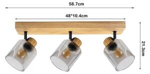 Brilagi - Bodové svietidlo HYGGE 3xE14/15W/230V drevené/dymové