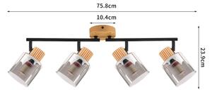 Brilagi - Bodové svietidlo HYGGE 4xE14/15W/230V drevené/dymové