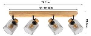 Brilagi - Bodové svietidlo HYGGE 4xE14/15W/230V drevo/dymové