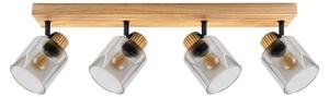 Brilagi - Bodové svietidlo HYGGE 4xE14/15W/230V drevo/dymové