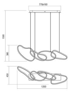 Redo 01-3390 - LED stmievateľný luster na lanku BIAS LED/90W/230V čierny