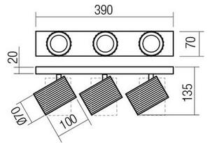 Redo 01-3406 - Bodové svietidlo DELPHI 3xGU10/7W/230V čierne