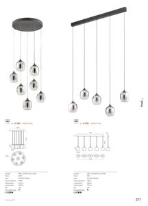Redo 01-3489 - LED stmievateľný luster na lanku KHADI 7xLED/5W/230V čierna/dymová