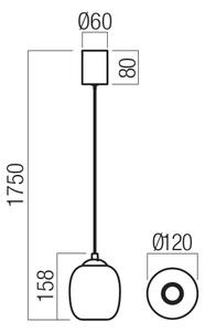 Redo 01-3486 - LED luster na lanku KHADI LED/6W/230V CRI90 pr.12 cm čierna/dymová