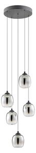 Redo 01-3488 -LED Stmievateľný luster na lanku KHADI 5xLED/5,2W/230V čierna/dymová
