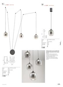 Redo 01-3486 - LED luster na lanku KHADI LED/6W/230V CRI90 pr.12 cm čierna/dymová