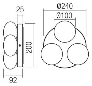 Redo 01-4306 - LED Kúpeľňové stropné svietidlo OVUM 3xLED/5W/230V IP44 chróm